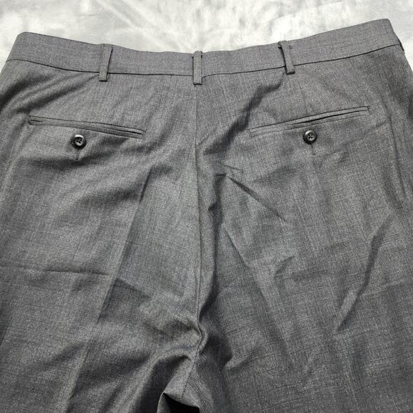 Perry Ellis Portfolio Dress Pants Mens 38/30 Gray Pleated Cuffed Polyester Rayon - Picture 3 of 11